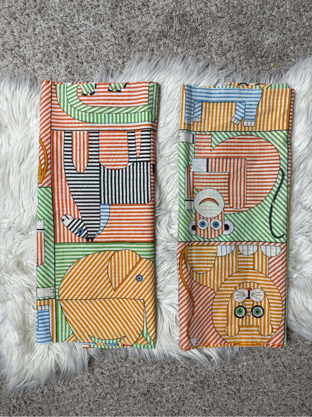 Vintage Springmaid Zoo Mates Pillowcases (2) Standard Sz